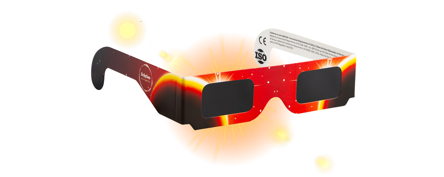 EclipSee Solar Eclipse Glasses Approved Paper Solar Eclipse Sunglasses - CE & ISO Certified Solar Eclipse Glasses, Solar Eclipse Viewing Glasses for Kids & Adults