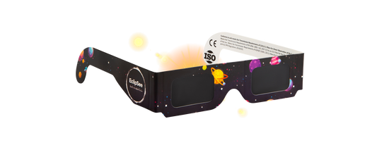 EclipSee Solar Eclipse Glasses Approved Paper Solar Eclipse Sunglasses - CE & ISO Certified Solar Eclipse Glasses, Solar Eclipse Viewing Glasses for Kids & Adults  - Black