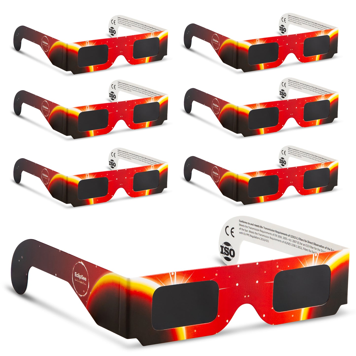 EclipSee Solar Eclipse Glasses Approved Paper Solar Eclipse Sunglasses - CE & ISO Certified Solar Eclipse Glasses, Solar Eclipse Viewing Glasses for Kids & Adults
