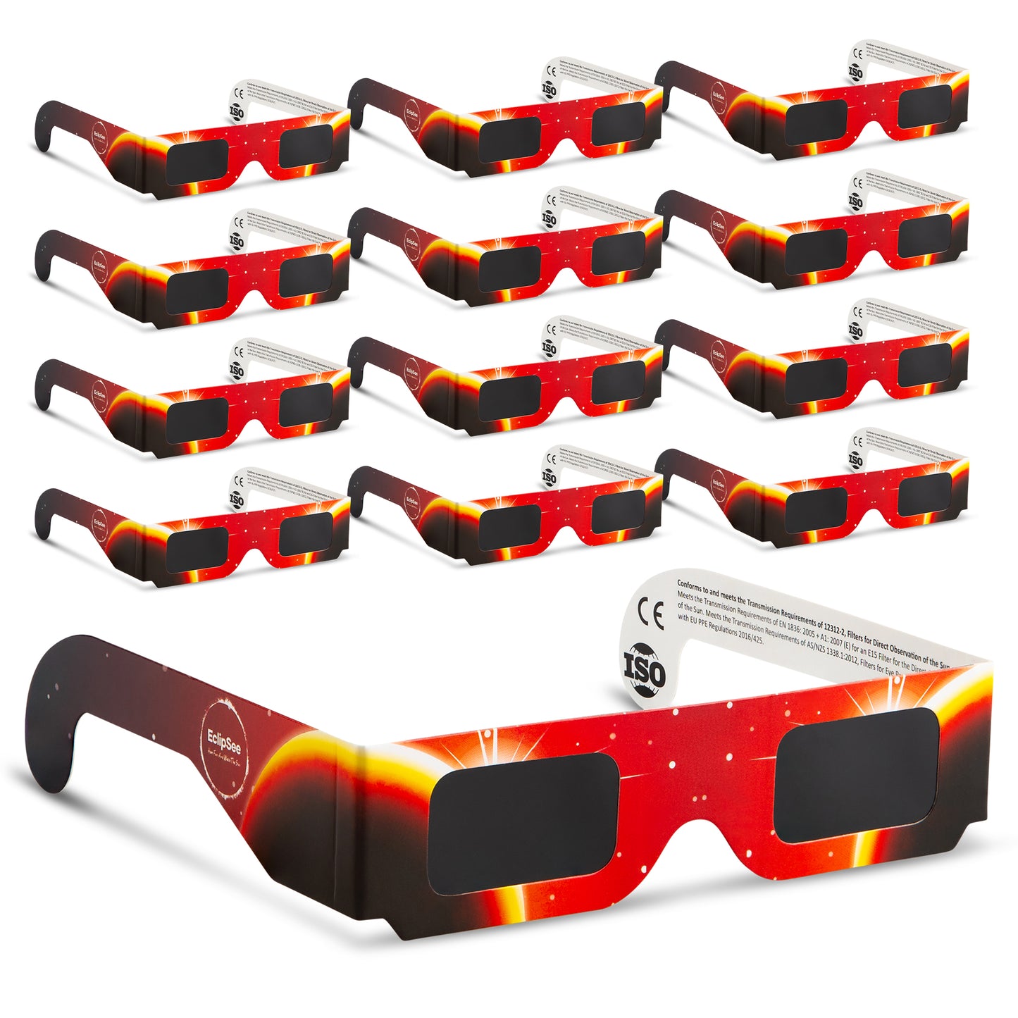 EclipSee Solar Eclipse Glasses Approved Paper Solar Eclipse Sunglasses - CE & ISO Certified Solar Eclipse Glasses, Solar Eclipse Viewing Glasses for Kids & Adults