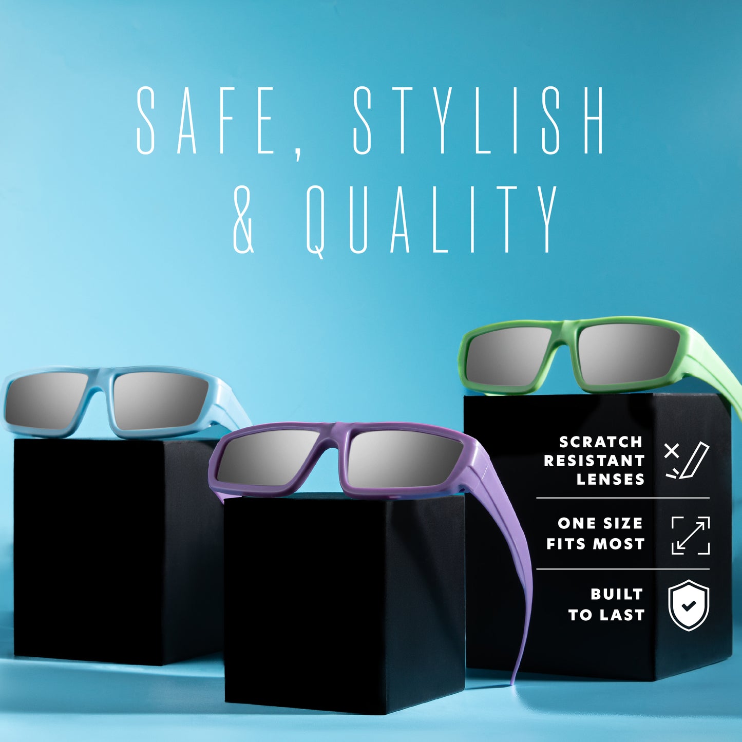 EclipSee Solar Eclipse Glasses Approved Plastic Solar Eclipse Viewing Glasses - CE & ISO Certified Solar Eclipse Glasses, Solar Eclipse Sunglasses for Kids & Adults - 2 Pack