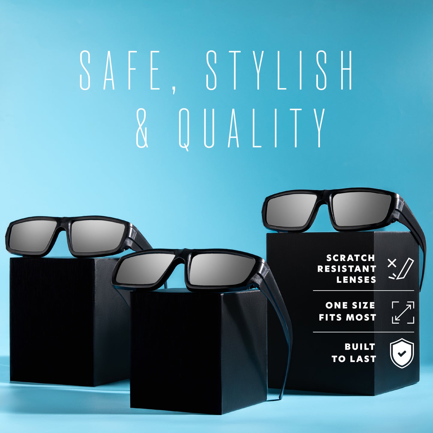 EclipSee Solar Eclipse Glasses Approved Plastic Solar Eclipse Viewing Glasses - CE & ISO Certified Solar Eclipse Glasses, Solar Eclipse Sunglasses for Kids & Adults - Black - Available in 1, 3, Or 5 pack